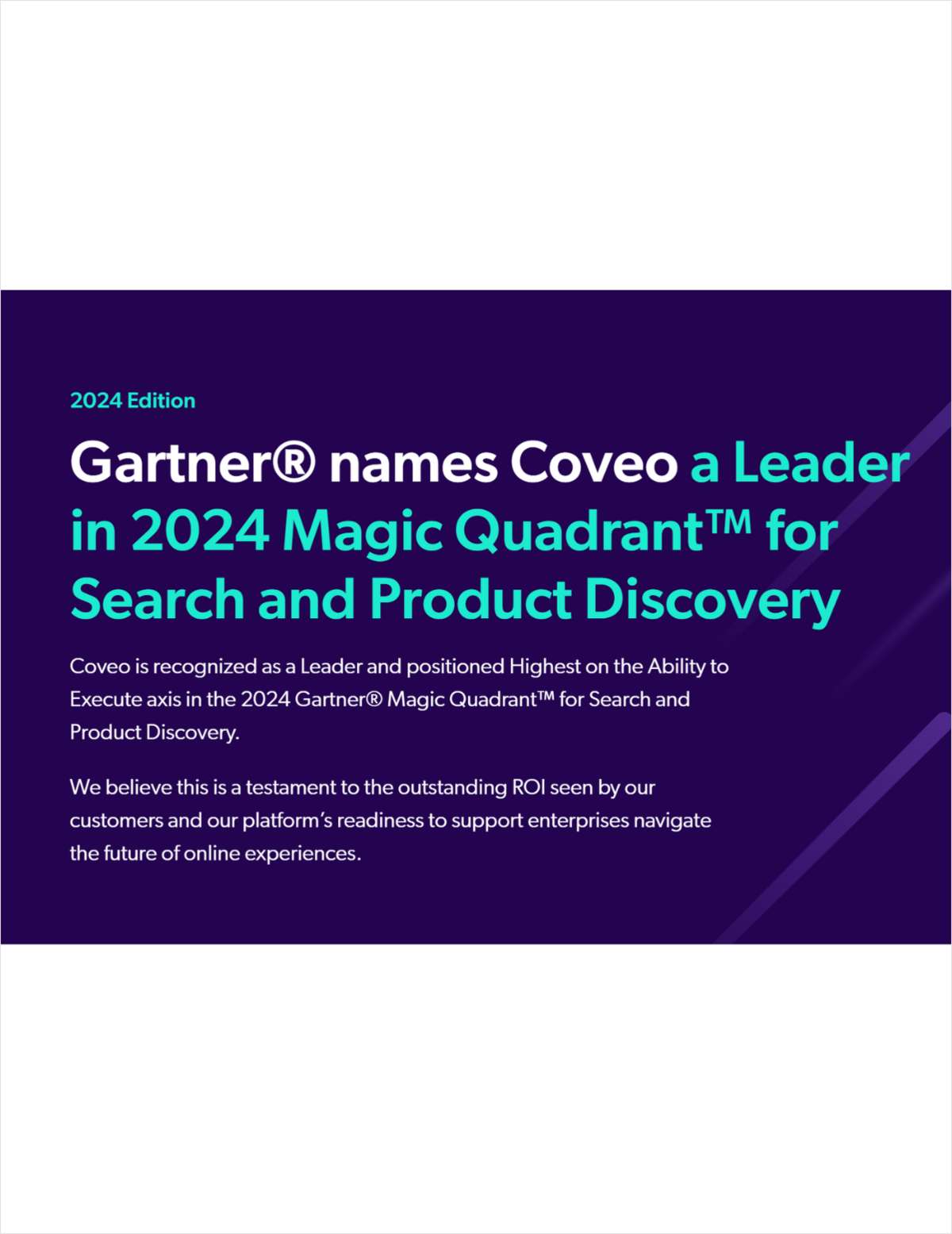 Gartner® names Coveo a Leader in 2024 Magic Quadrant™ for Search and Product Discovery