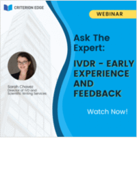 Ask The Expert: IVDR - Early Experience and Feedback