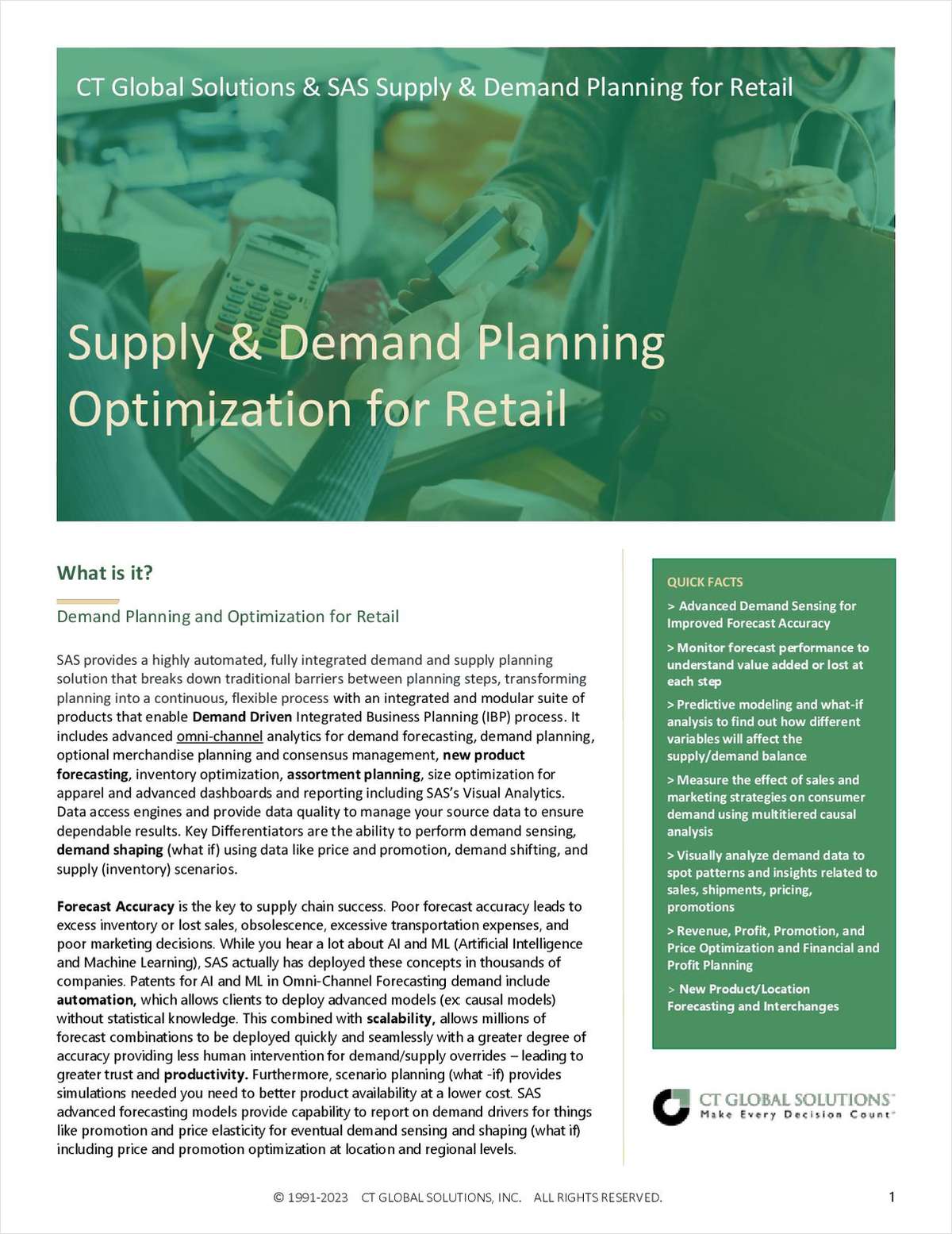 Supply & Demand Planning Optimization for Retail Free Brochure