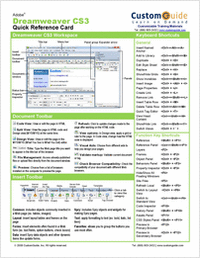 Dreamweaver CS3 - Free Quick Reference Card