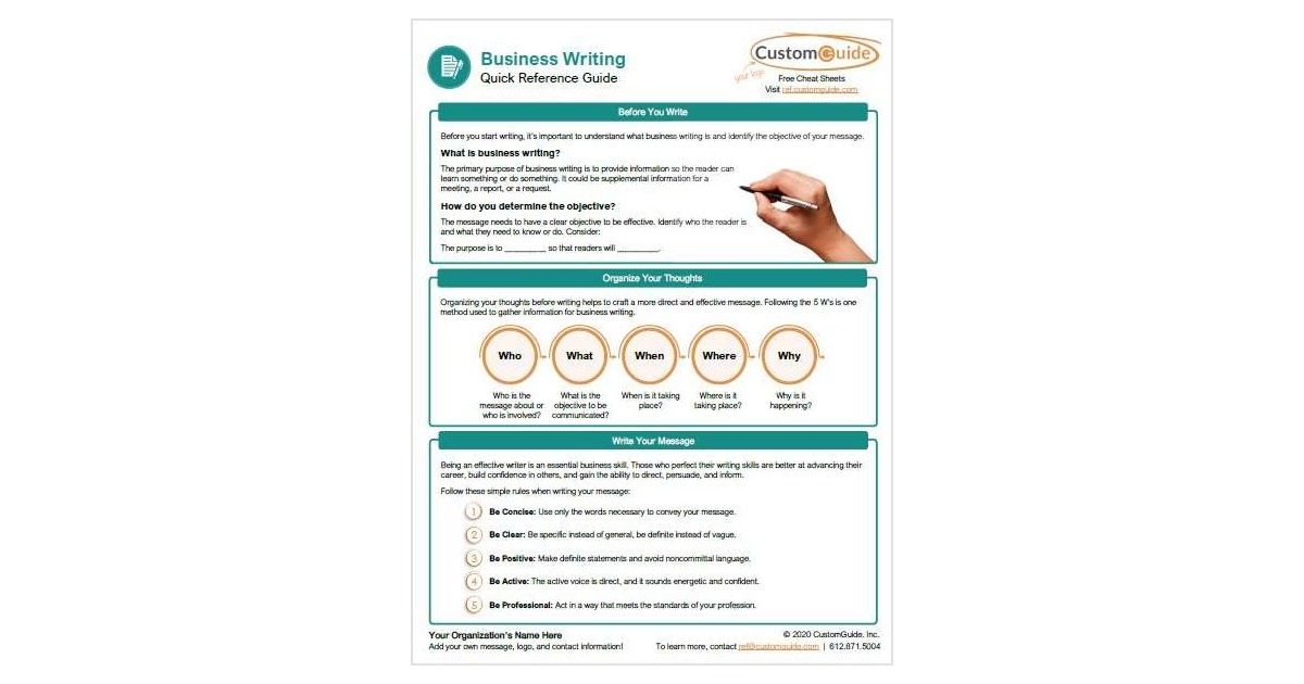 Business Writing Quick Reference Guide