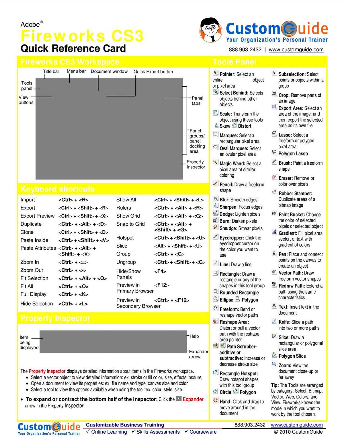 Adobe Fireworks CS3 - Free Quick Reference Card