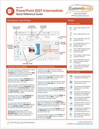 Microsoft PowerPoint 2021 Intermediate - Quick Reference Card