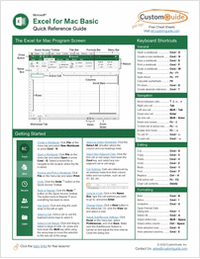 Excel for Mac Basics -- Quick Reference Guide