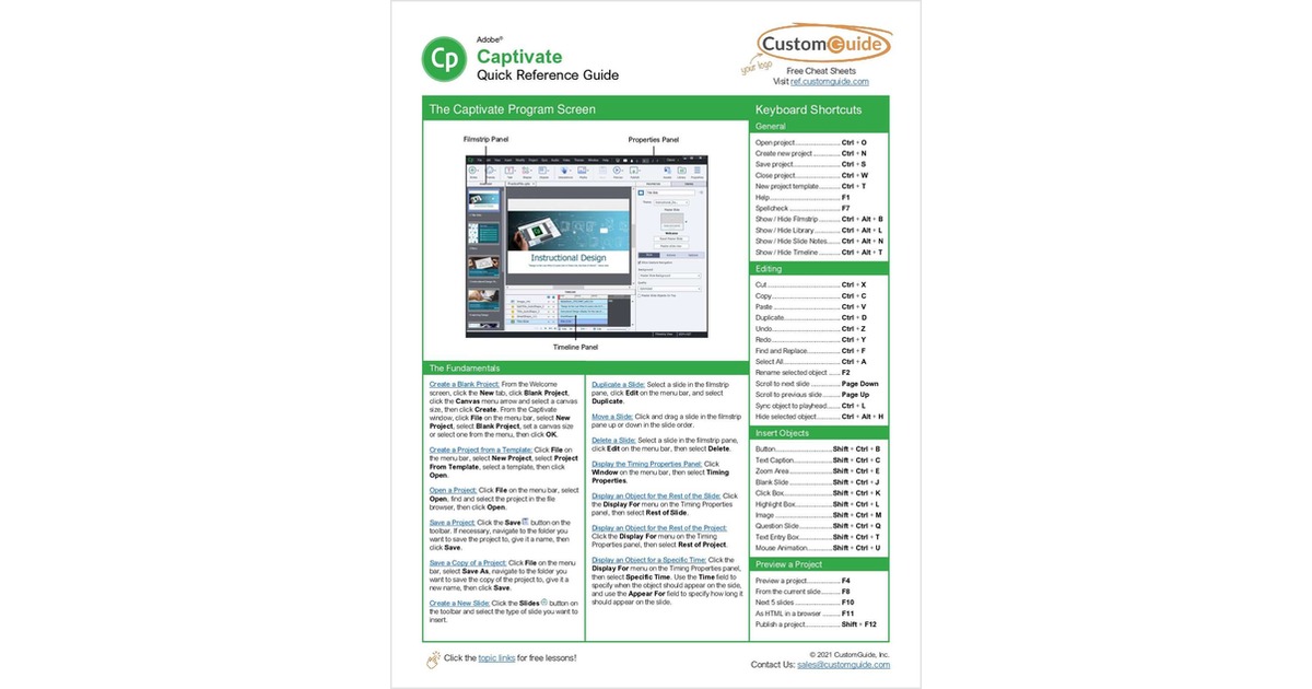 Adobe Captivate -- Quick Reference Guide