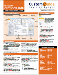 Microsoft Outlook 2010 - Free Quick Reference Card