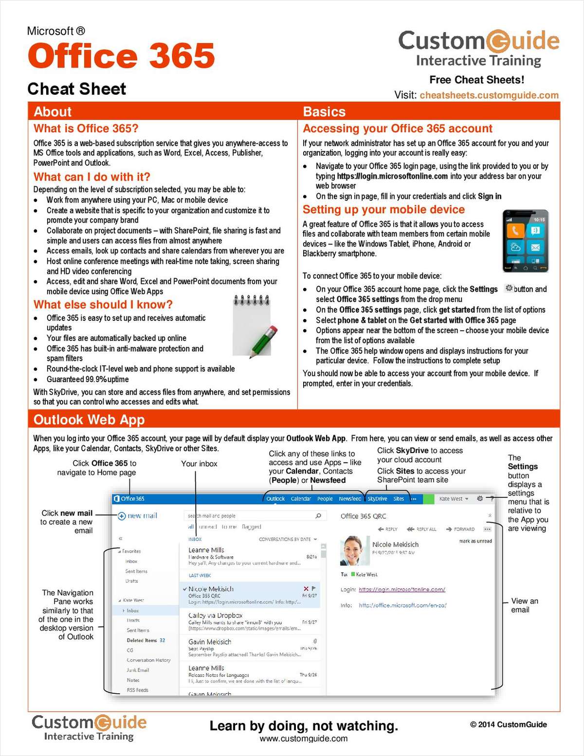 Microsoft Office 365 -- Free Cheat Sheet