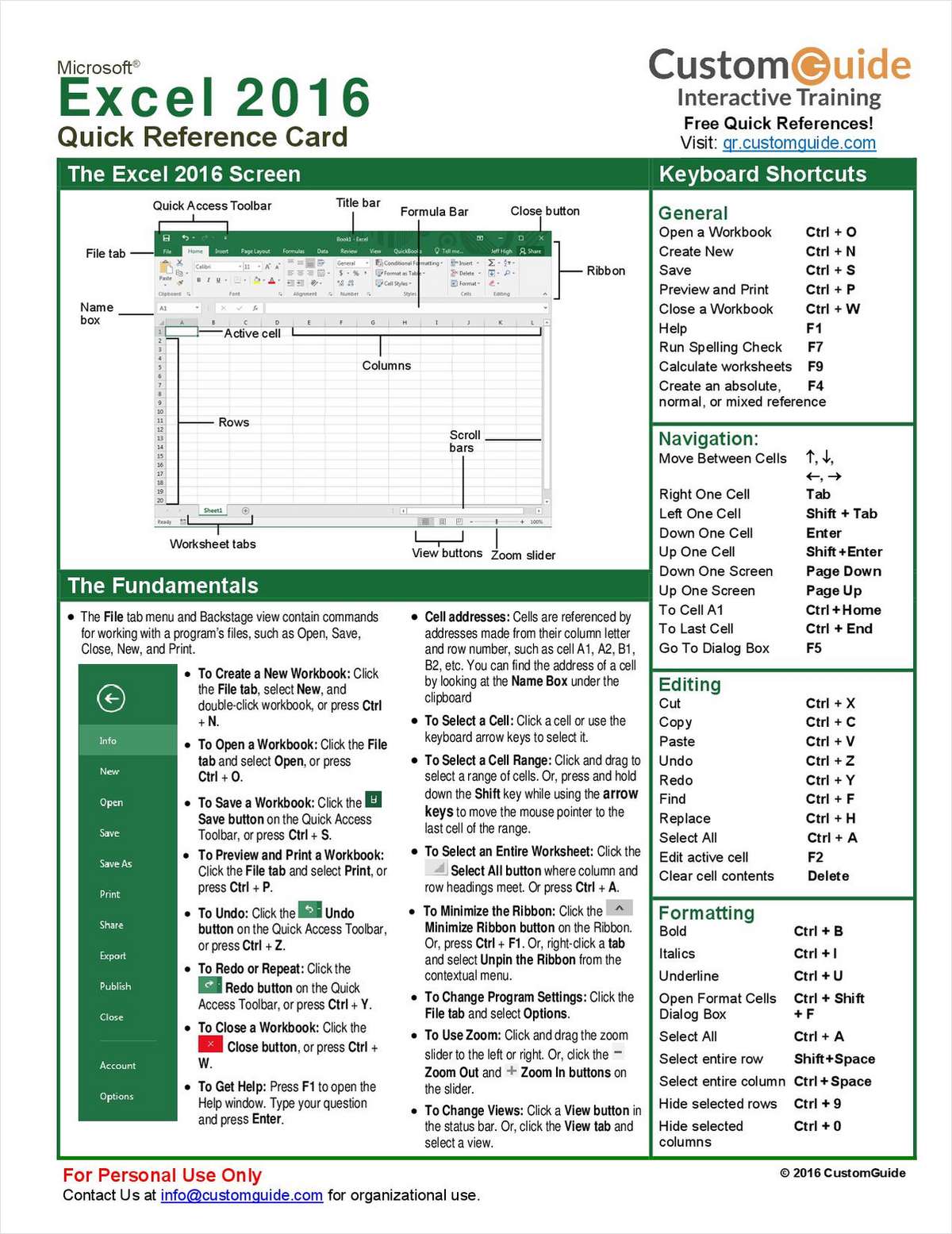 printable excel shortcuts cheat sheet