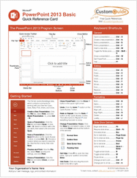 Microsoft PowerPoint 2013 Basic -- Free Quick Reference Card