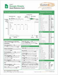 Google Sheets - Quick Reference Card