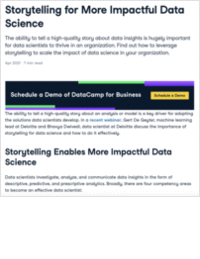 Storytelling for More Impactful Data Science