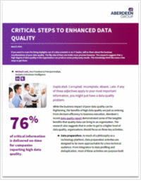 Critical Steps to Enhanced Data Quality