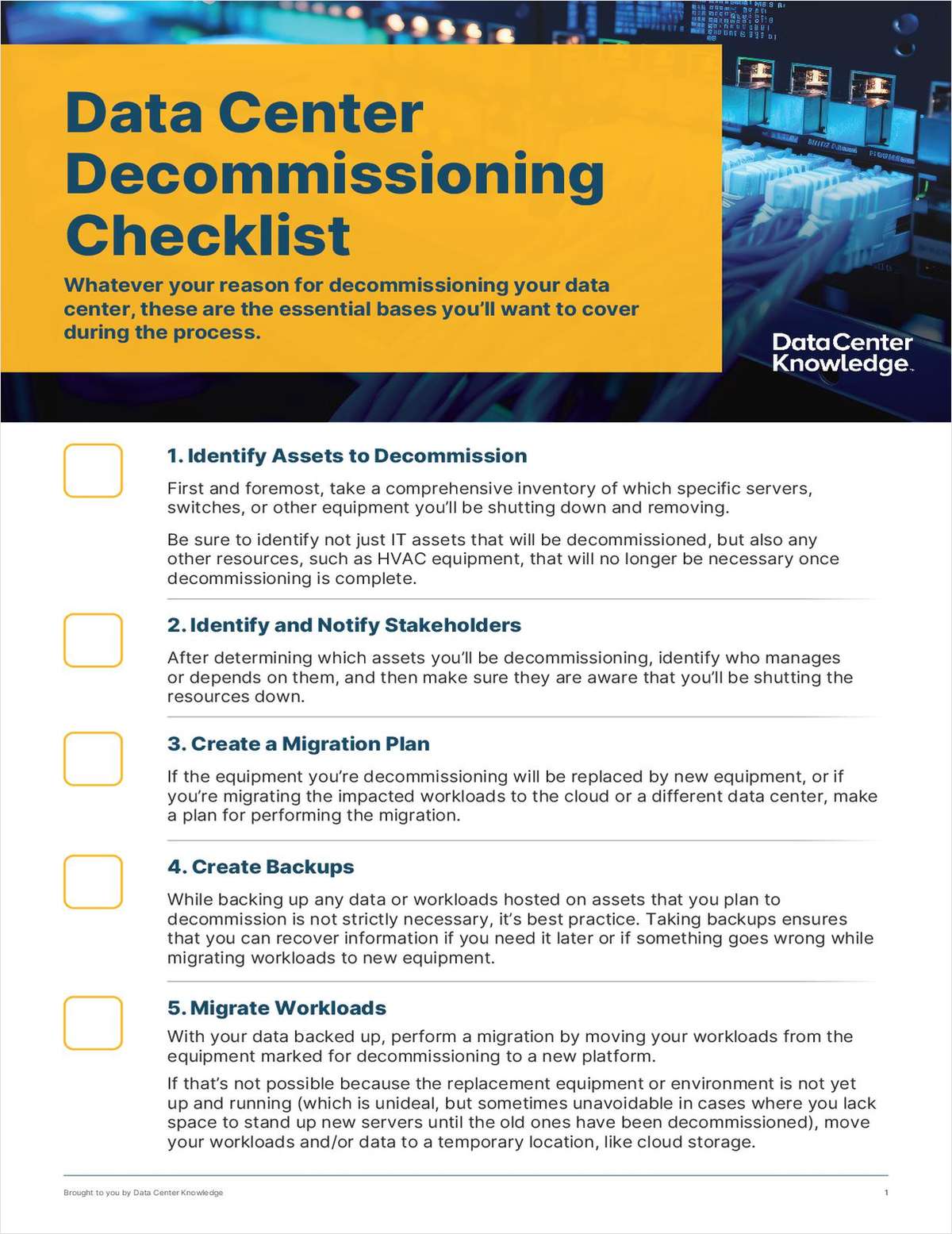 A Checklist for Data Center Decommissioning