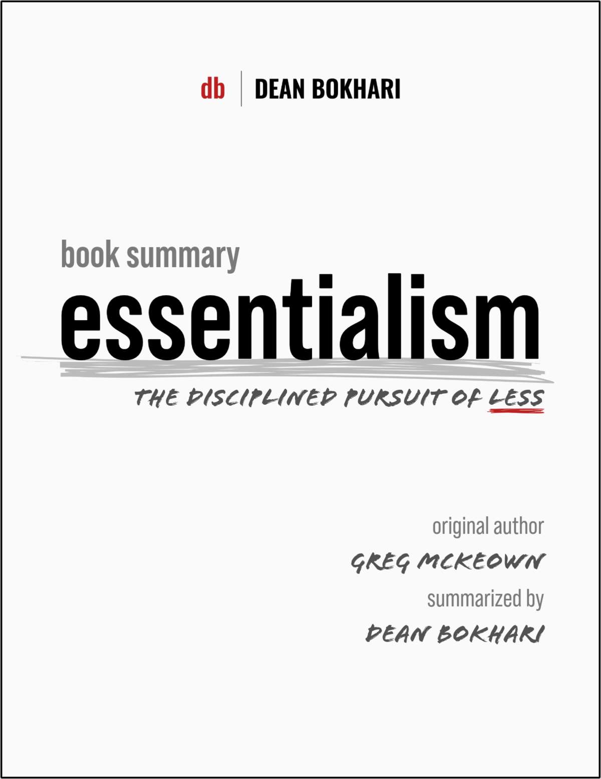 Book Summary: Essentialism by Greg McKeown