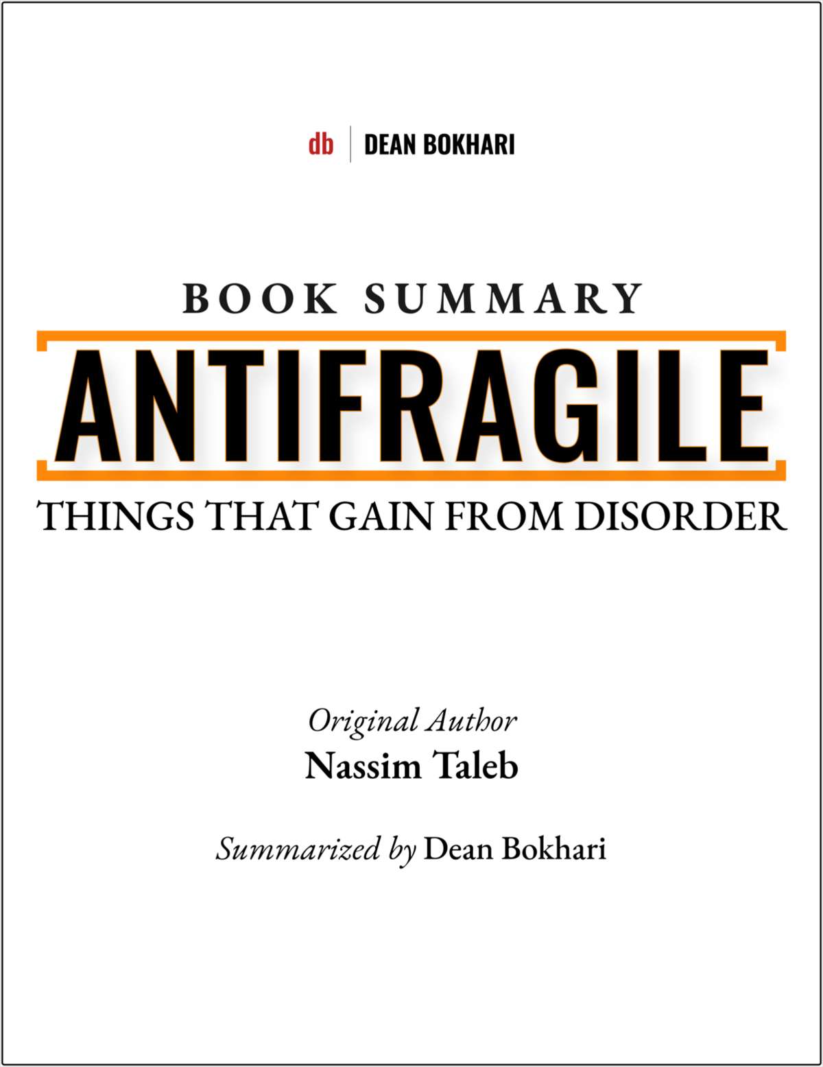 Book Summary: Antifragile by Nassim Taleb