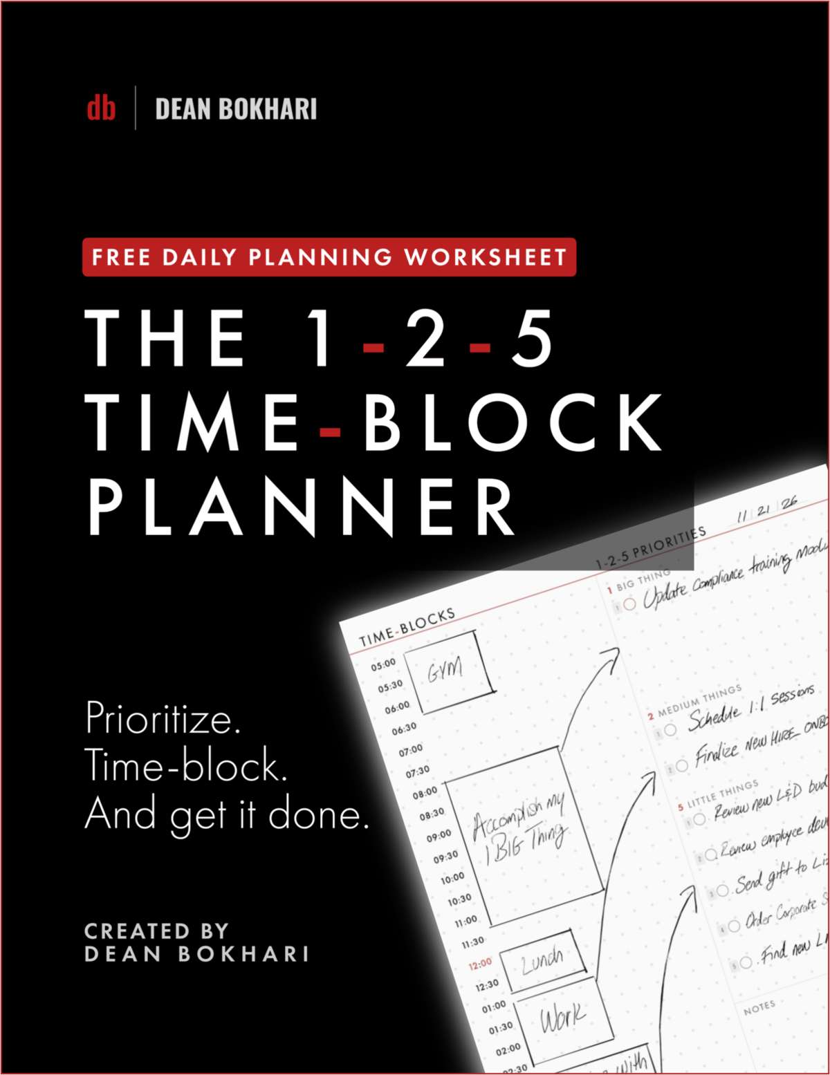 Free Worksheet: The 1-2-5 Time Block Planner