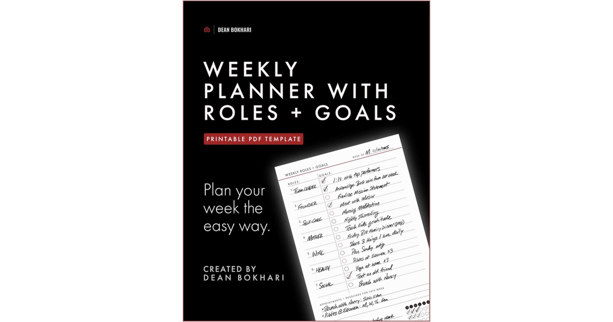 Weekly Planner with Roles + Goals