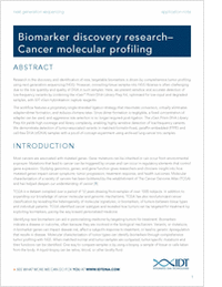 Biomarker Discovery Research -- Cancer Molecular Profiling