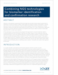 Combining NGS Technologies for Biomarker Identification and Confirmation Research