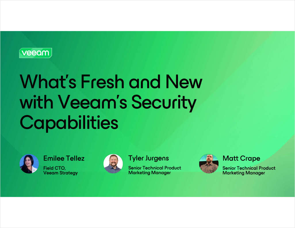 What's Fresh and New with Veeam's Security Capabilities