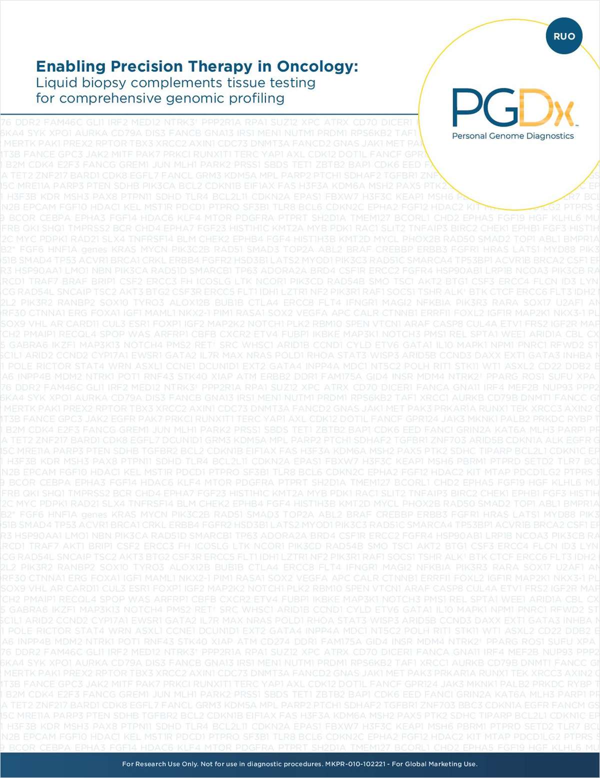 Enabling Precision Therapy in Oncology: Liquid biopsy complements tissue testing for comprehensive genomic profiling