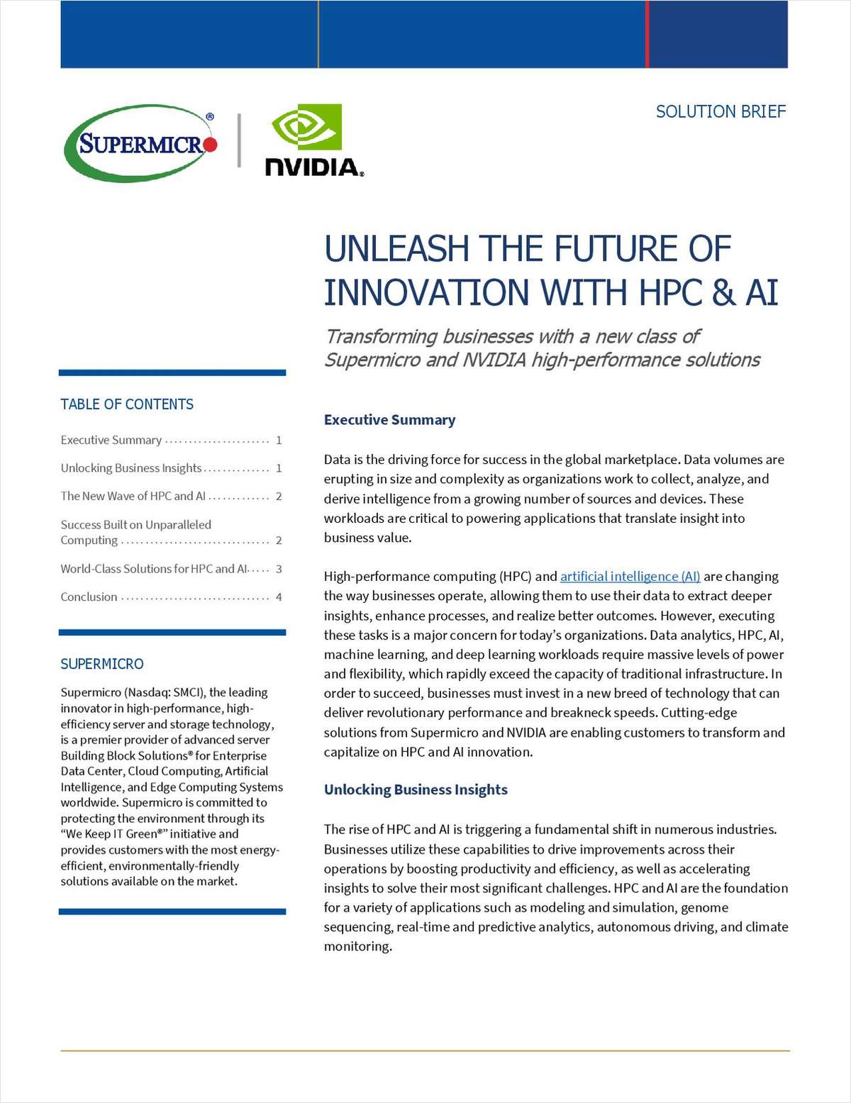 Unleash the Future of Innovation with HPC & AI