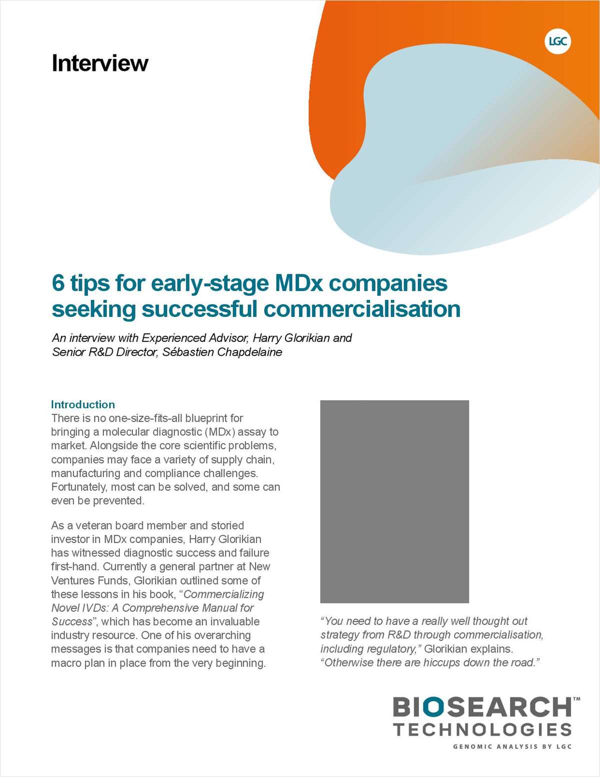 Six Tips for Early-Stage MDx Companies Seeking Successful Commercialization