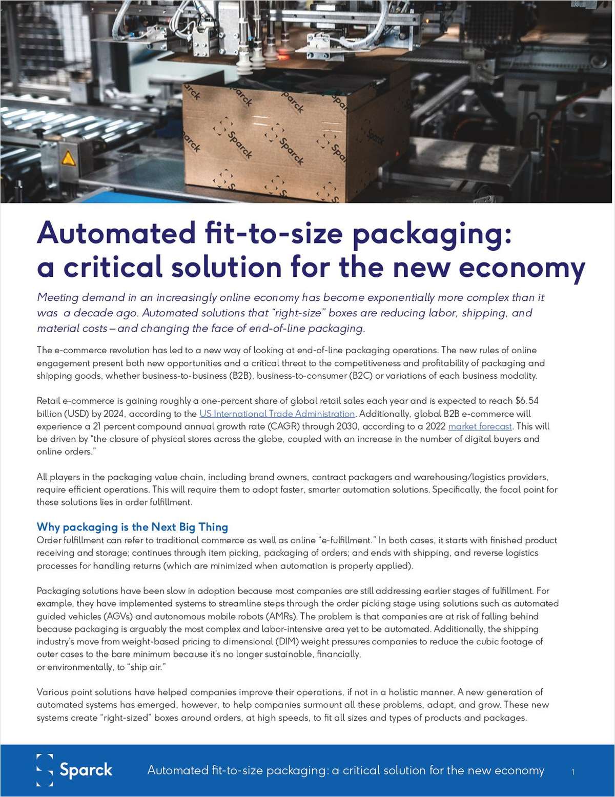 Automated Fit-to-Size Packaging: A Critical Solution for the New Economy