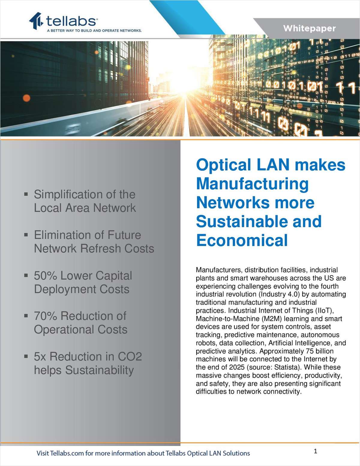 How Optical LAN makes Manufacturing Networks Sustainable and Economical