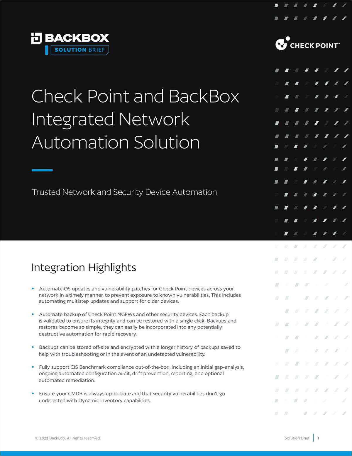 Check Point and BackBox Integrated Network Automation Solution