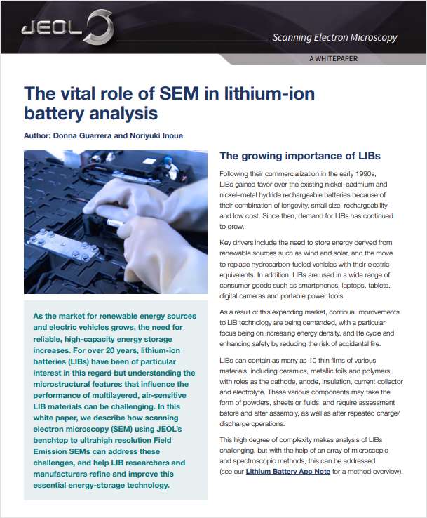 The Vital Role of SEM in Lithium-ion Battery Analysis