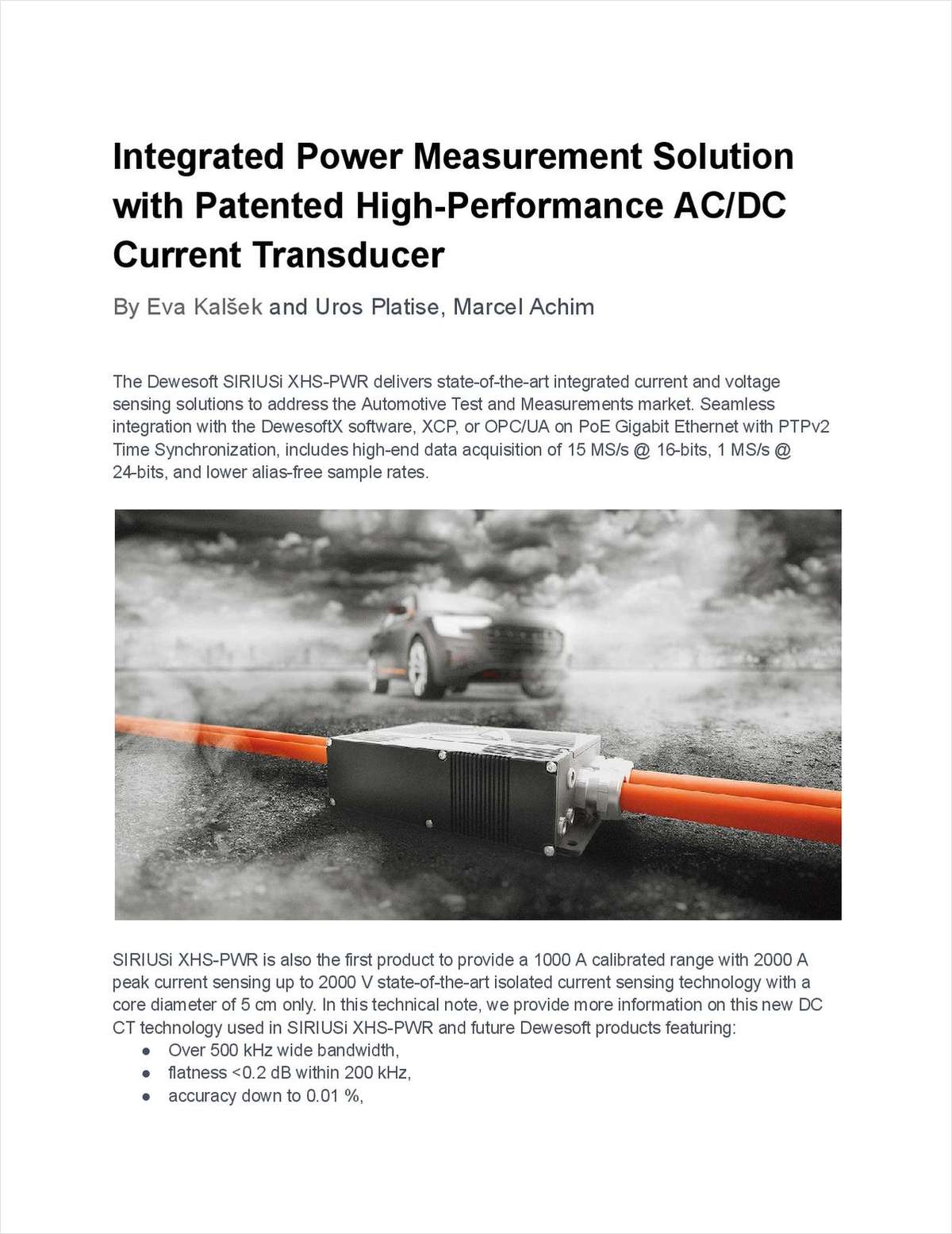 Integrated Power Measurement Solution: A New High-Performance AC/DC Current Transducer