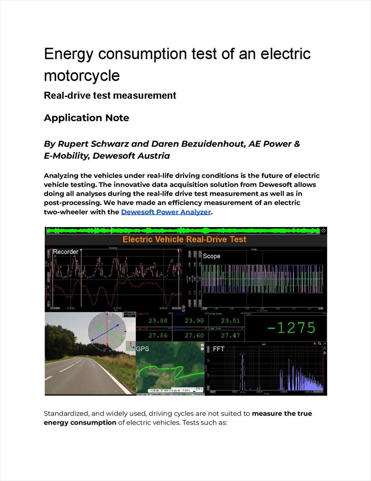 Energy Consumption Test of an Electric Motorcycle