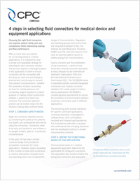 4 Steps in Selecting Fluid Connectors for Medical Devices and Equipment