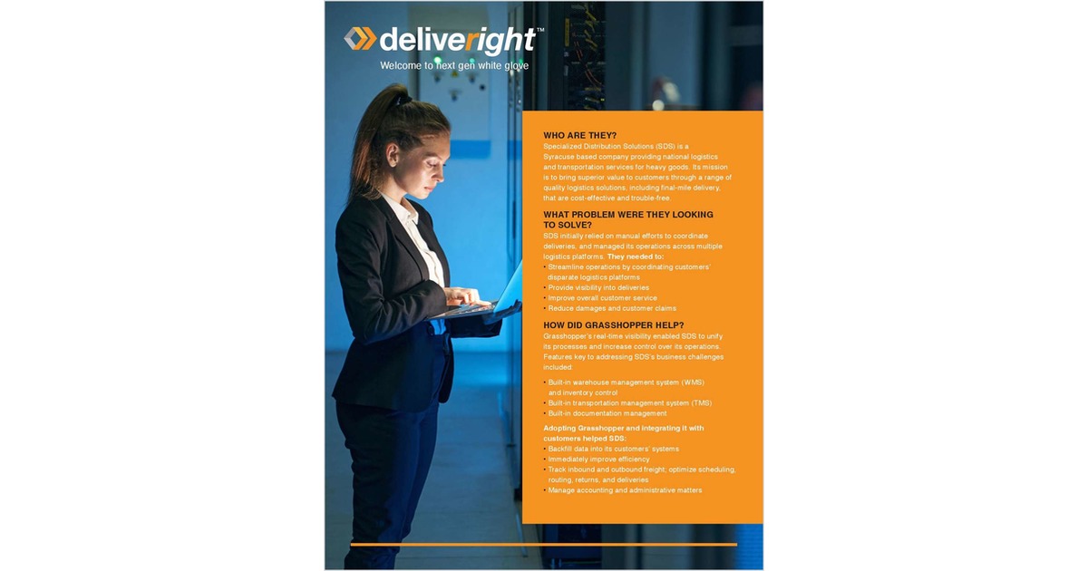 'Grasshopper is the iPhone of service-based software' for logistics companies, says Specialized Distribution Solutions