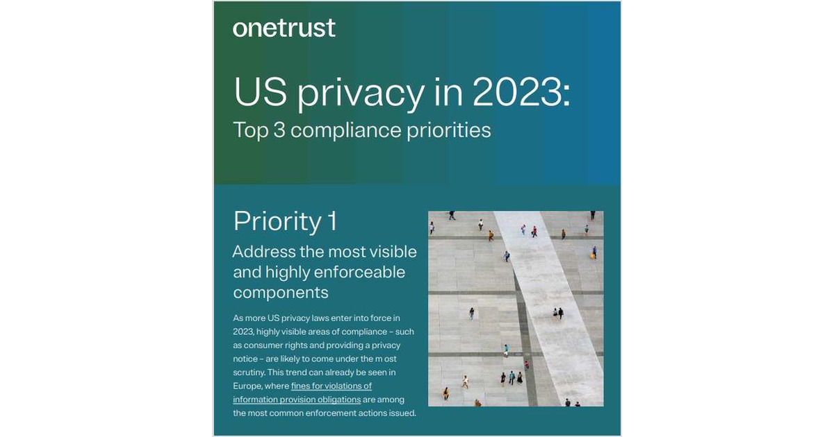 US privacy in 2023: Top 3 compliance priorities Free Infographic - Vimarsana News