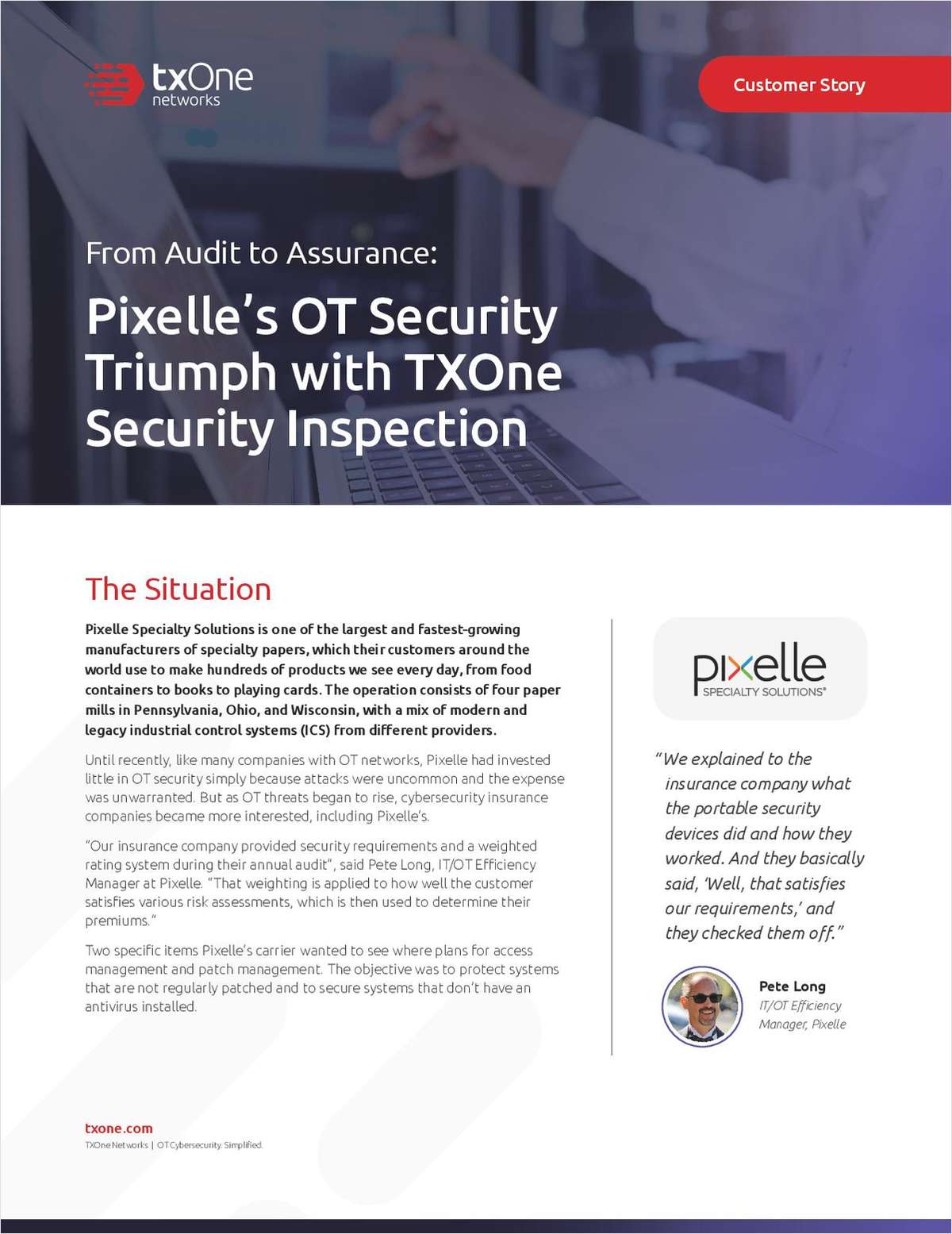 Pixelle's OT Security Triumph with Security Inspection