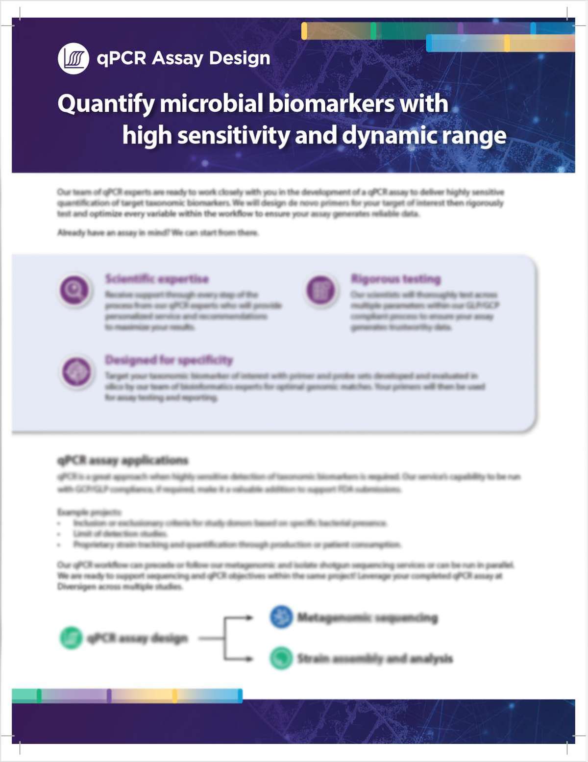 qPCR Assay Design - Quantify microbial biomarkers with high sensitivity and dynamic range