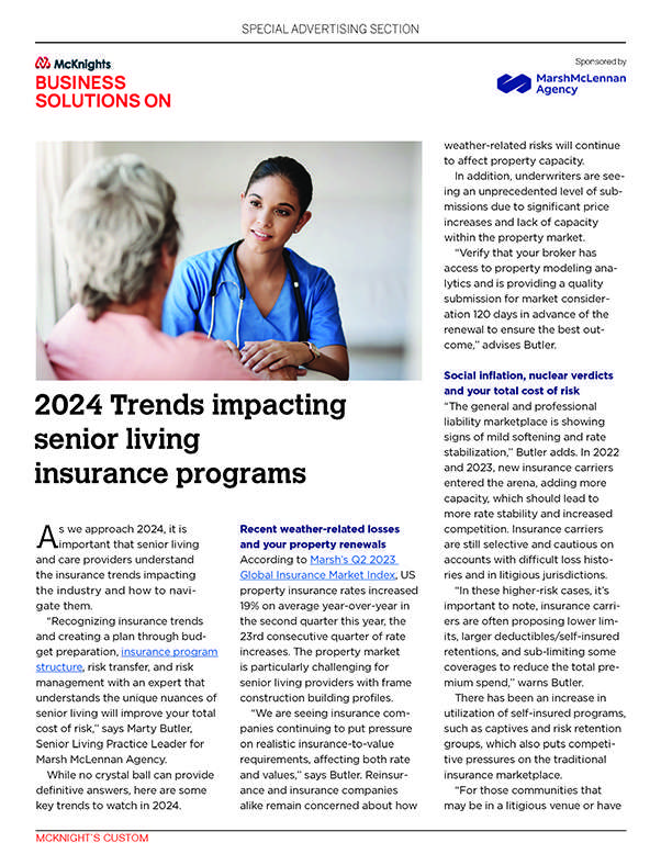 2024 Trends impacting senior living insurance programs