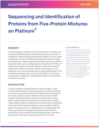 Sequencing and Identification of Proteins from Five-Protein Mixtures on Platinum