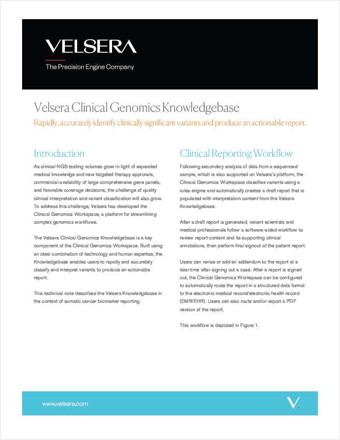 Velsera Clinical Genomics Knowledgebase