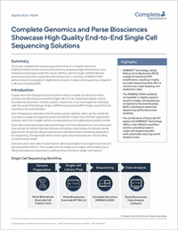 Complete Genomics and Parse Biosciences Showcase High Quality End-to-End Single Cell Sequencing Solutions