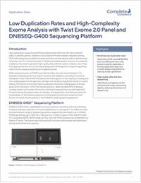 Low Duplication Rates and High-Complexity Exome Analysis with Twist Exome 2.0 Panel and DNBSEQ-G400 Sequencing Platform