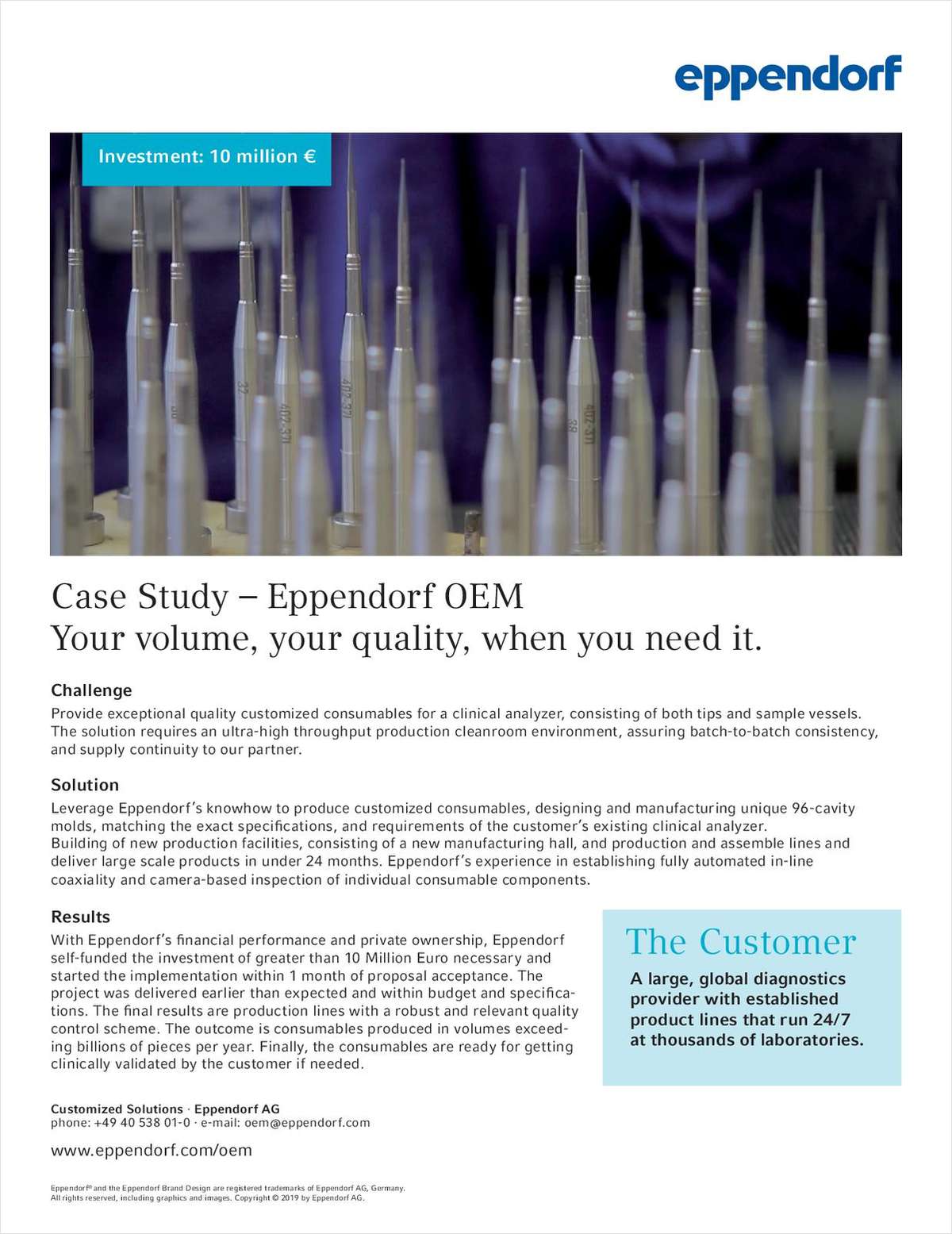 Case Study: Eppendorf OEM for a Clinical Analyzer