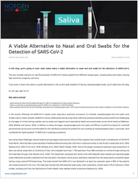 Saliva: A Viable Alternative to Nasal and Oral Swabs for the Detection of SARS-CoV-2