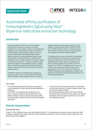 Automated Affinity Purification of Immunoglobulins (IgGs) Using INtip Dispersive Solid-Phase Extraction Technology