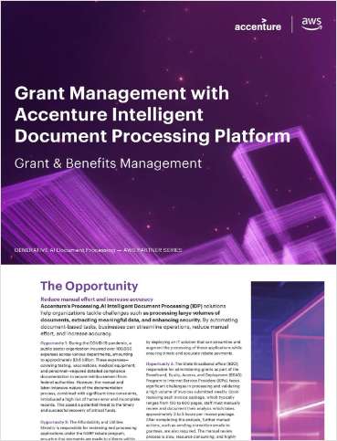 Grant Management with Accenture Intelligent Document Processing Platform