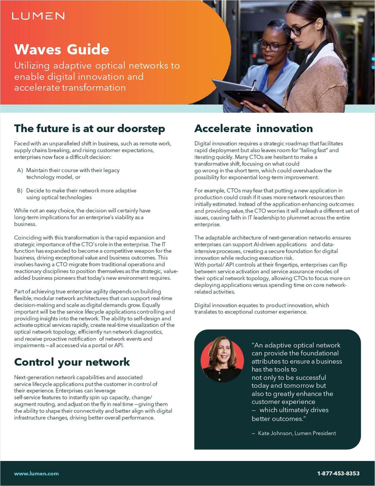 Waves Guide - Utilizing adaptive optical networks to enable digital innovation and accelerate transformation