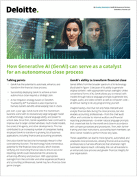 How can Generative AI (GenAI) serve as a catalyst for an autonomous close process?