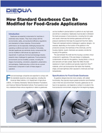 How Standard Gearboxes are Modified for Food-Grade Applications